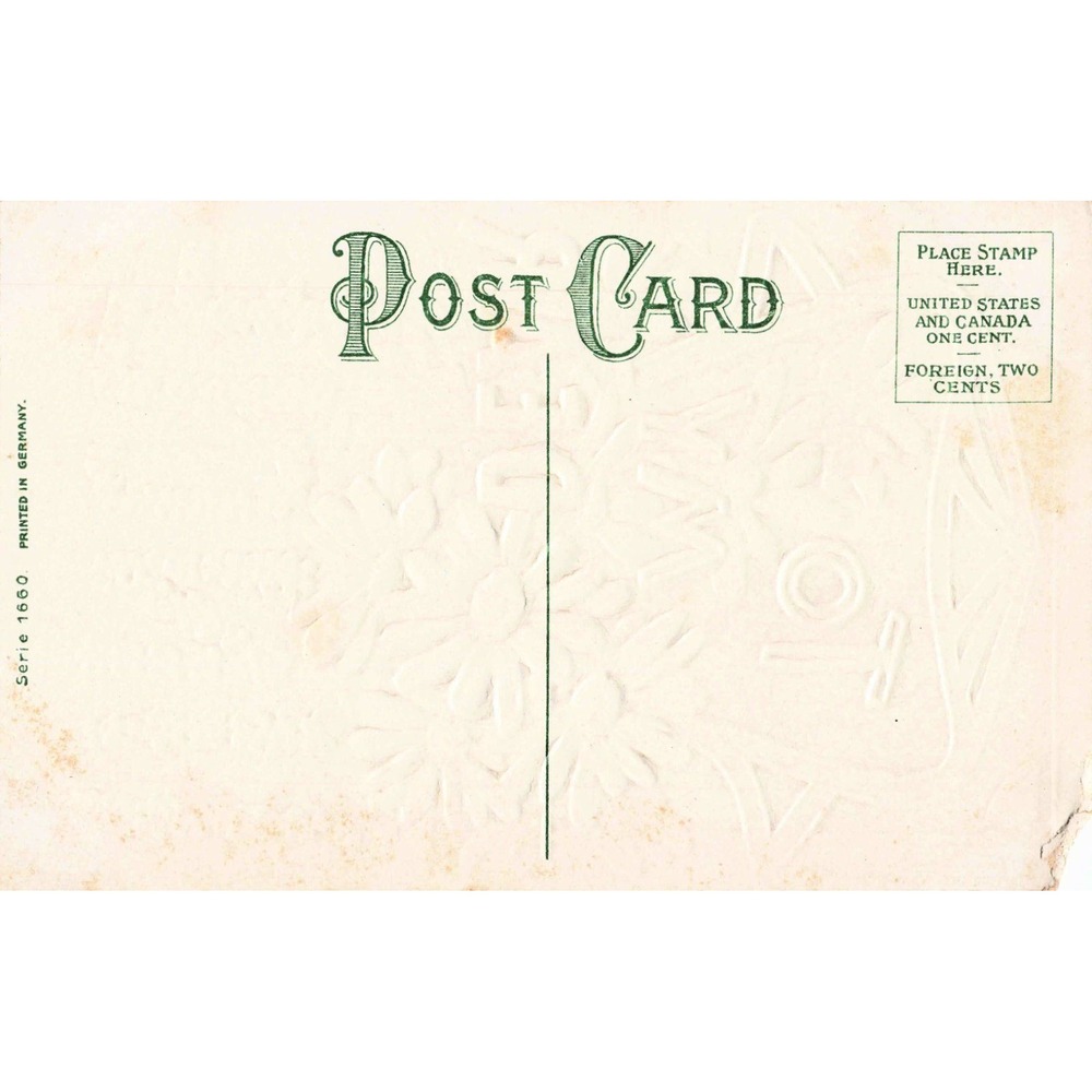 Antique To My Dear Uncle Floral Embossed Postcard Series 1660 Printed in Germany - Picture 2 of 2